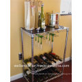 Mini ajustável cromo vinho rack plano para casa (wr603590a3r)